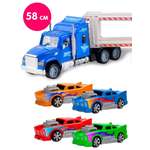 Игровой набор Handers Трейлер с машинками 38 см 1:32