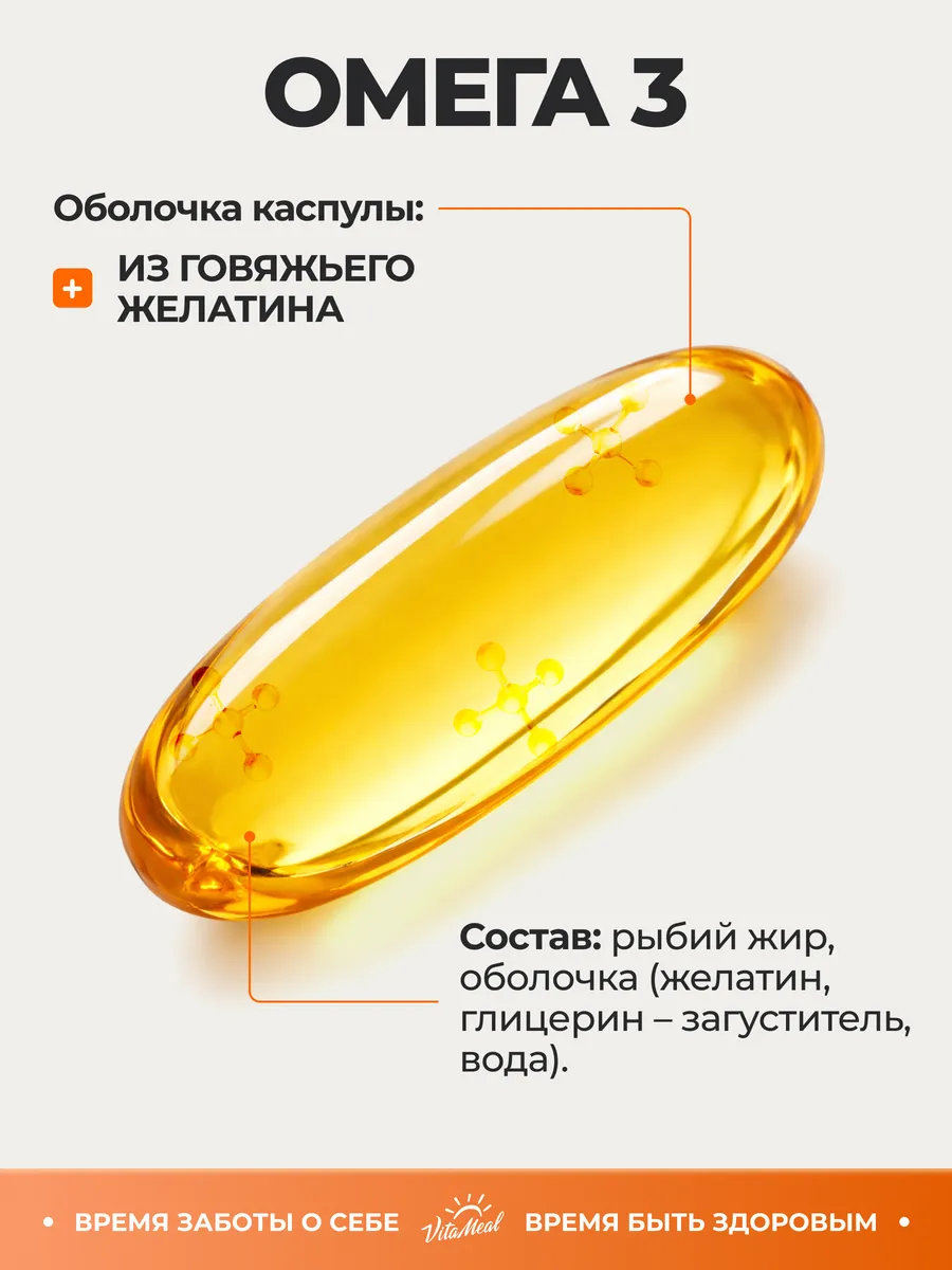 Биологически активная добавка VitaMeal Омега-3 1000 мг 500 капсул - фото 8