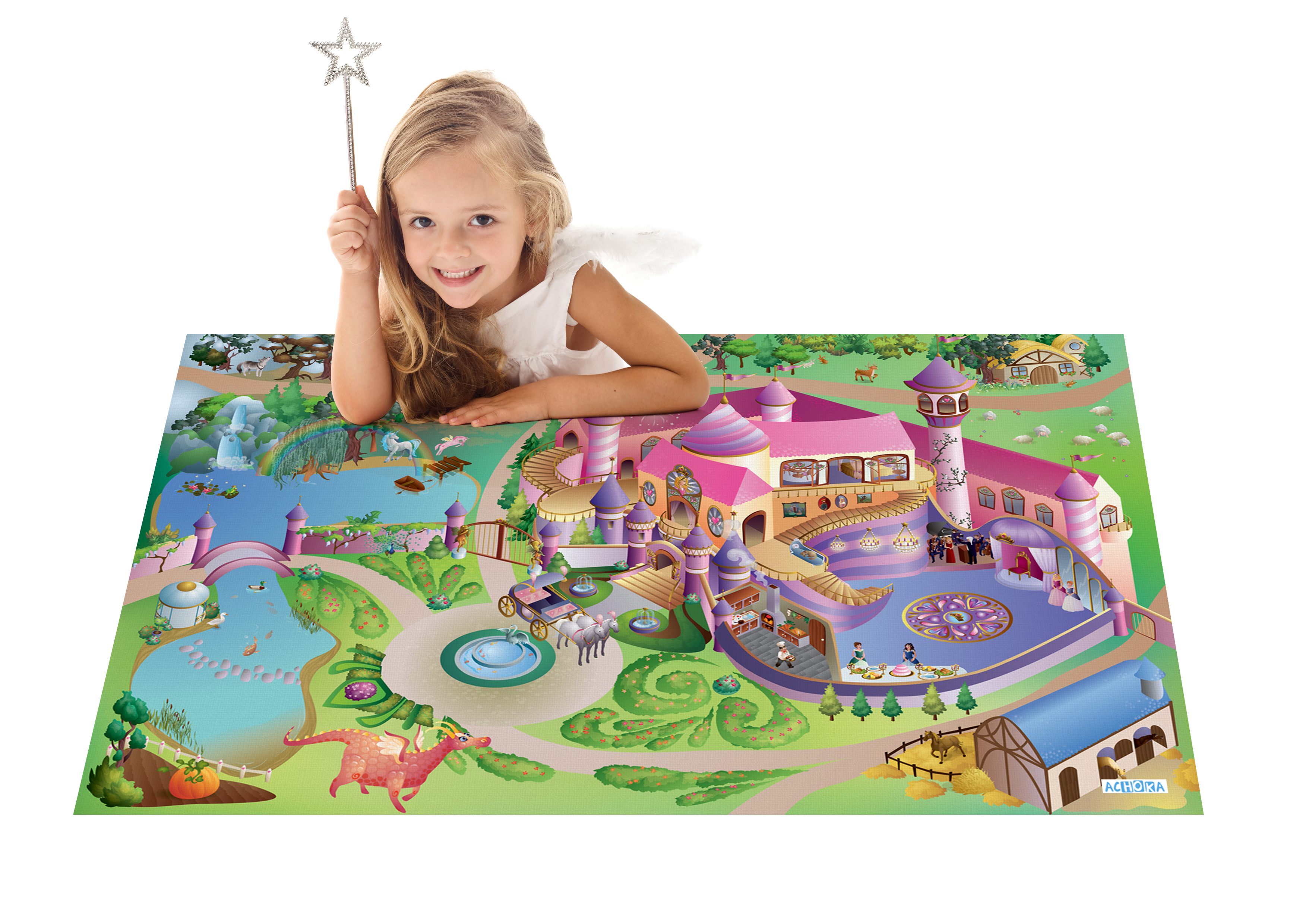 Детский складной коврик Achoka Замок принцессы 150 x 100 см 1 шт. - фото 3