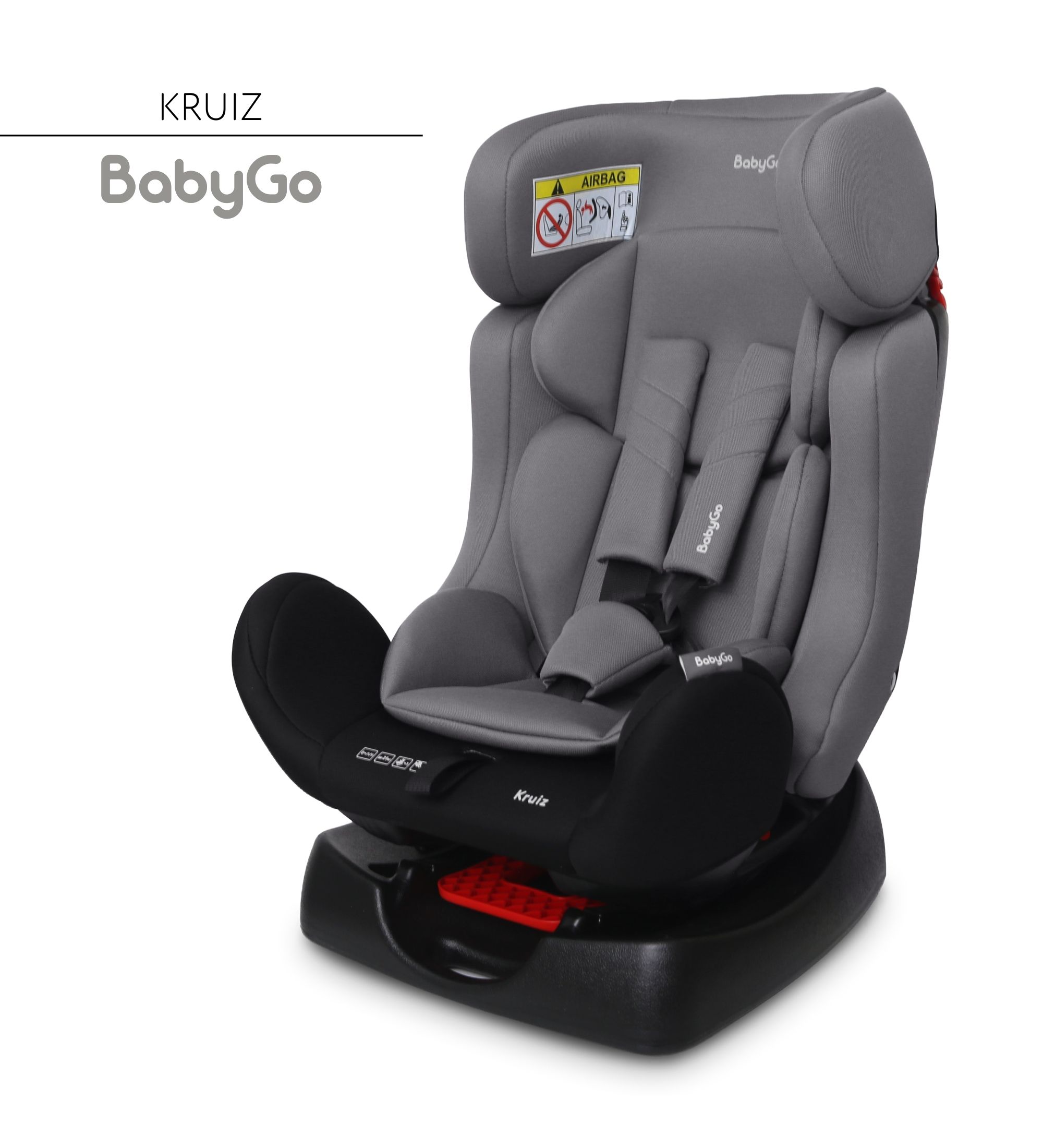 Автокресло BabyGo Kruiz New 0+/1/2 (0-25 кг) серый - фото 2