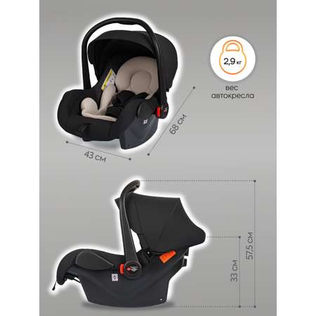 Автокресло Indigo Indigo Solo до 13 кг, черный 0 (0 -13 кг) черный
