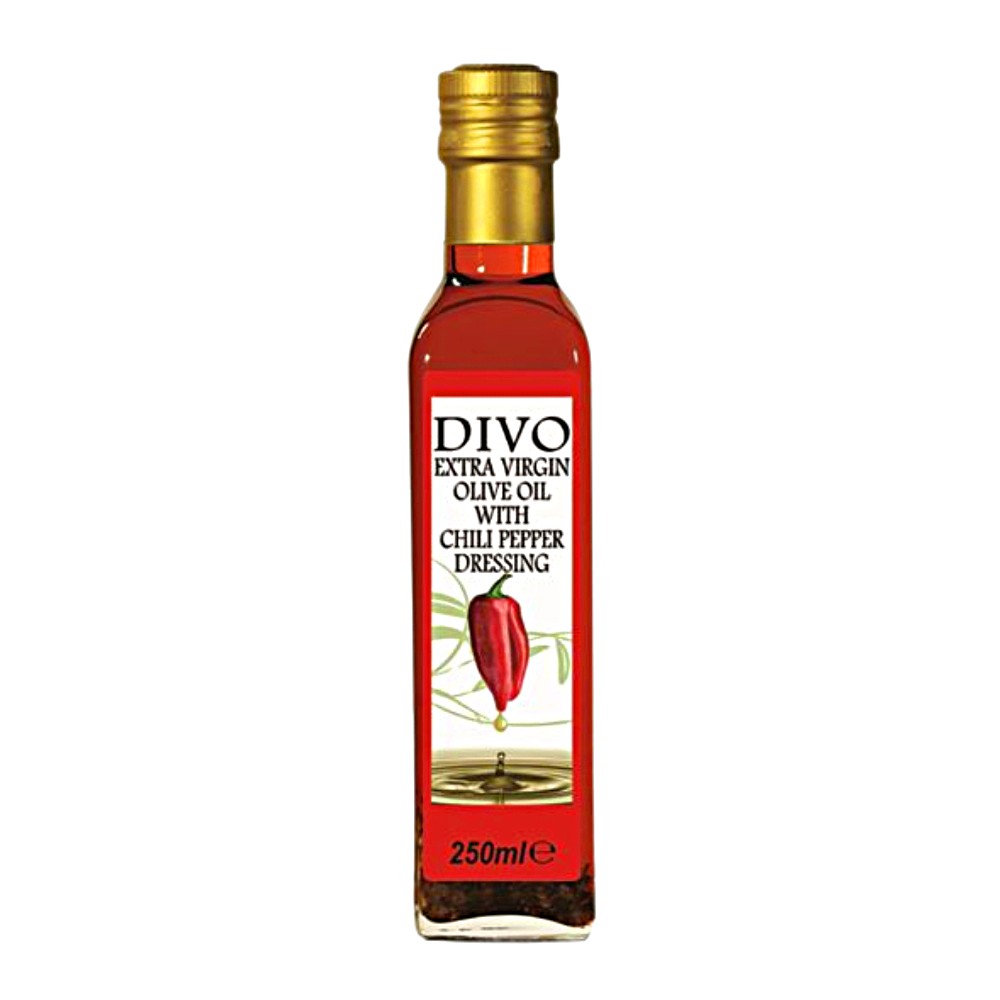 Масло оливковое DIVO Extra Virgin с ароматом красного перца 0.25 л - фото 1