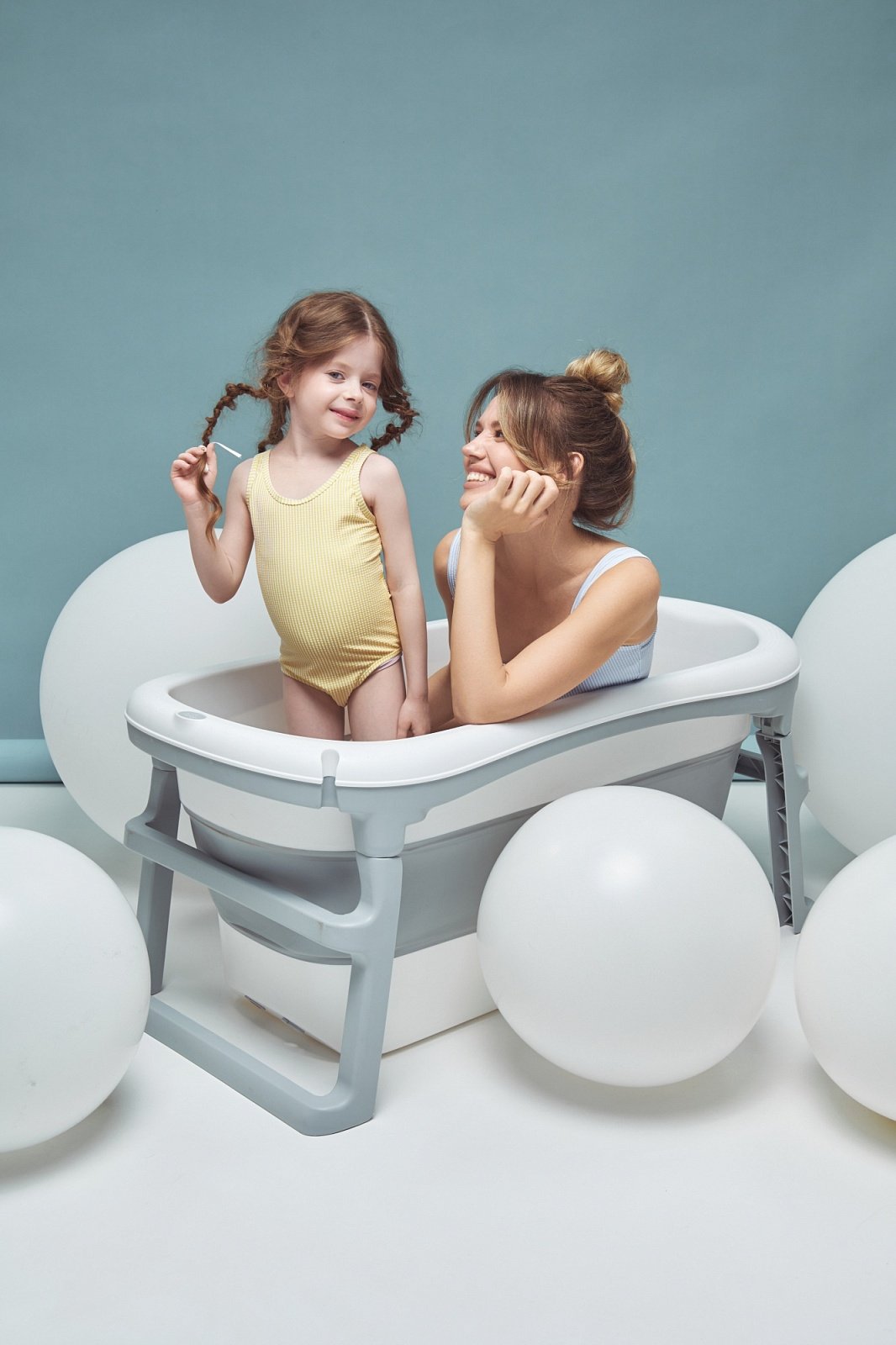 Ванночка Ifam большая белая/серая складная серый - фото 12