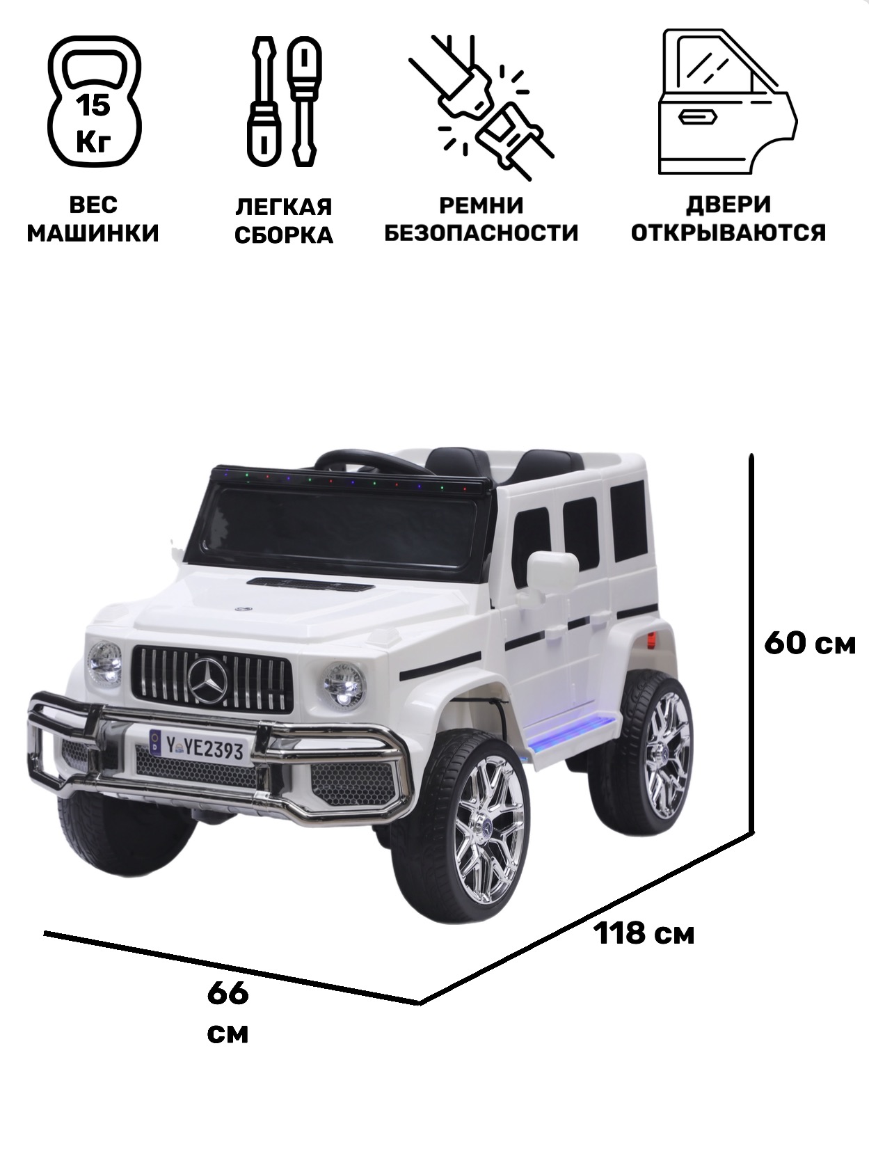 Электромобиль TOYLAND Mercedes Benz G63 AMG ПОЛНЫЙ ПРИВОД С пультом ДУ - фото 2
