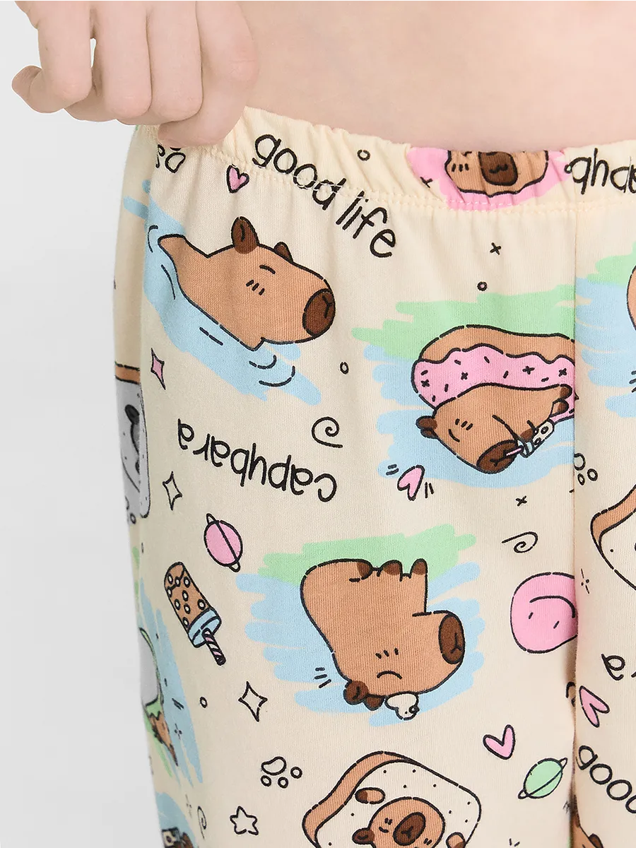 Пижама Mark Formelle (Марк Формэль) 567735/экрю +капибары на отдыхе - фото 8