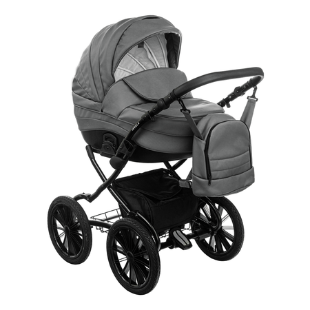 Коляска 2в1 JOVOLA Velino Plus Ve 02 т-серая кожа