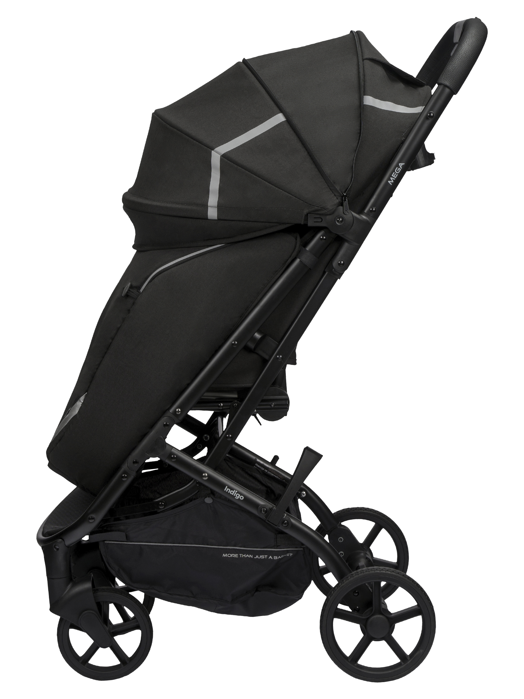 Коляска прогулочная Indigo Mega черный - фото 13