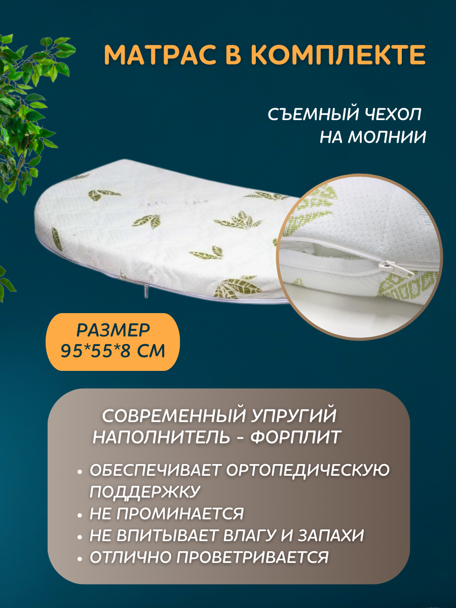 Детская кроватка Азбука Кроваток прямоугольная, без маятника (серый) - фото 6