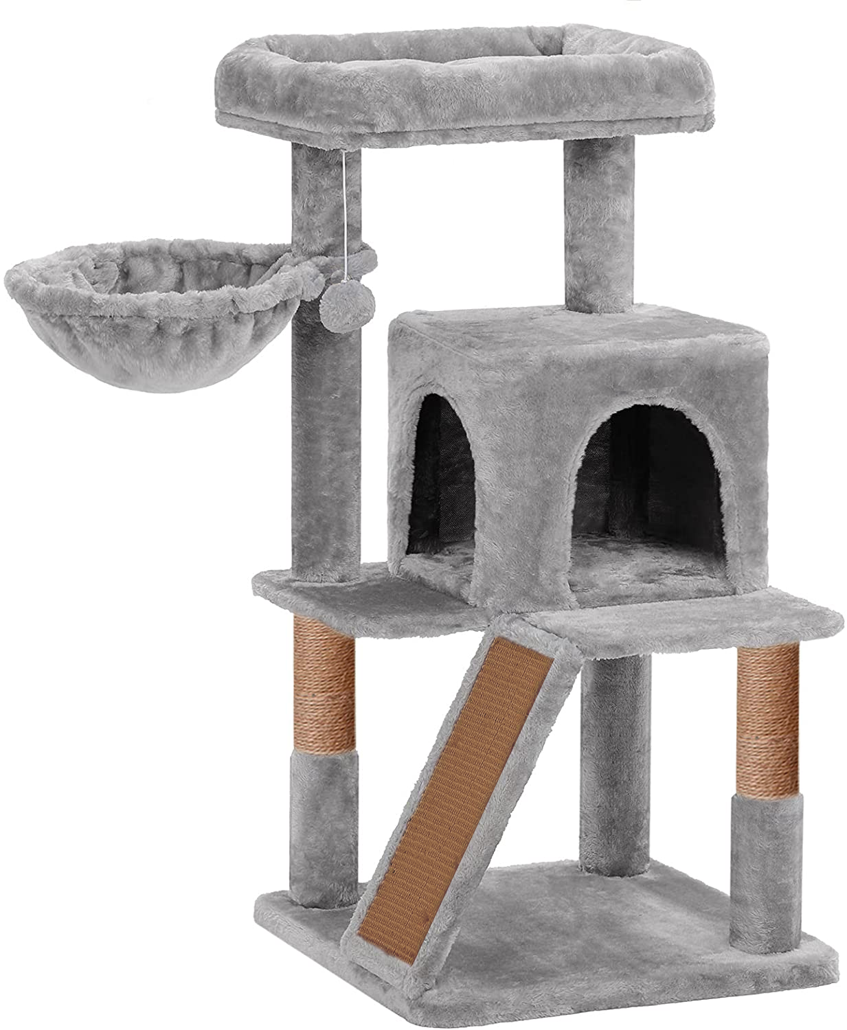 Домик для кошки с когтеточкой Pet БМФ Серый - фото 1