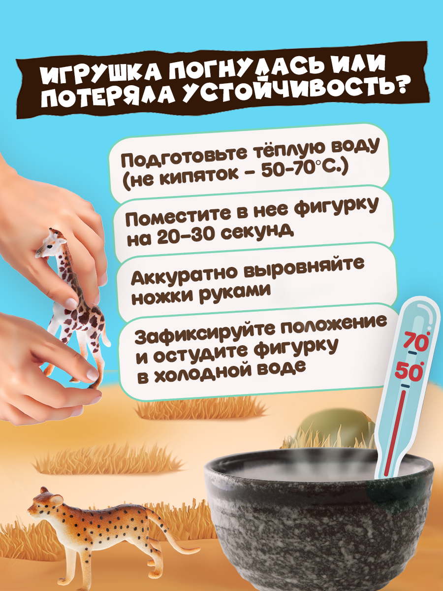 Игровой набор 1TOY Фигурки диких животных Африки - фото 6