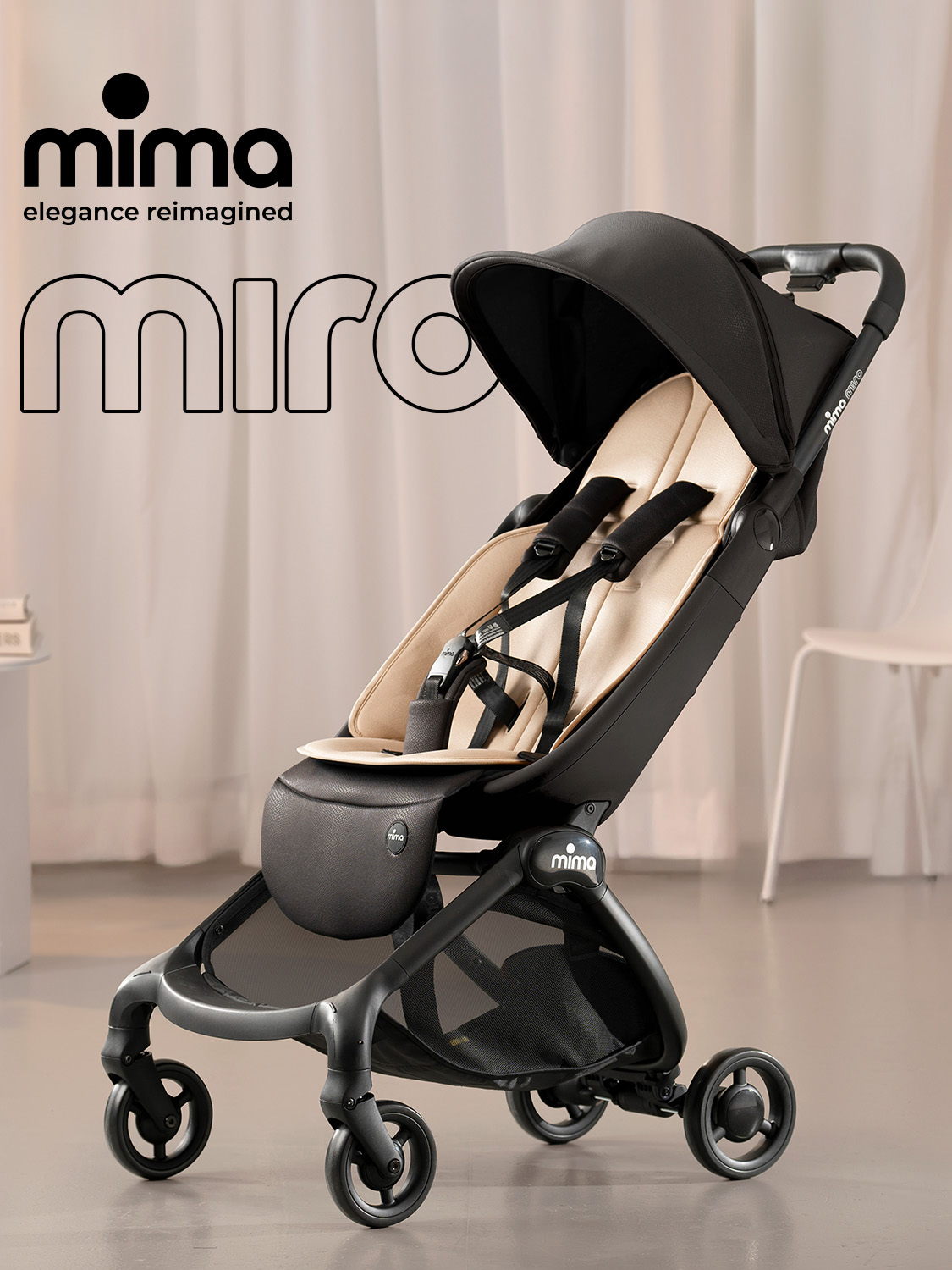Коляска прогулочная mima Miro, цвет черный черный - фото 1