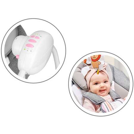Электрокачели Lionelo Ruben Stone Grey rosa