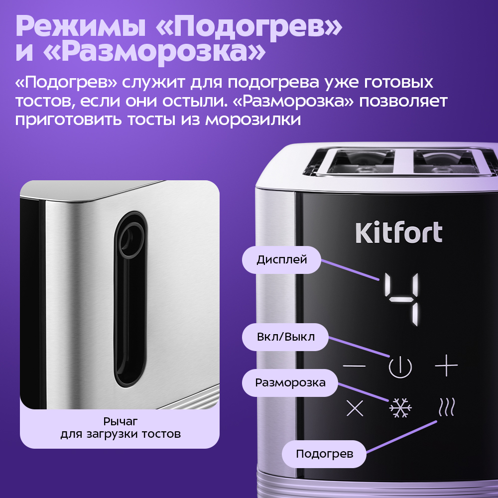 Тостер KITFORT КТ-9978 - фото 5