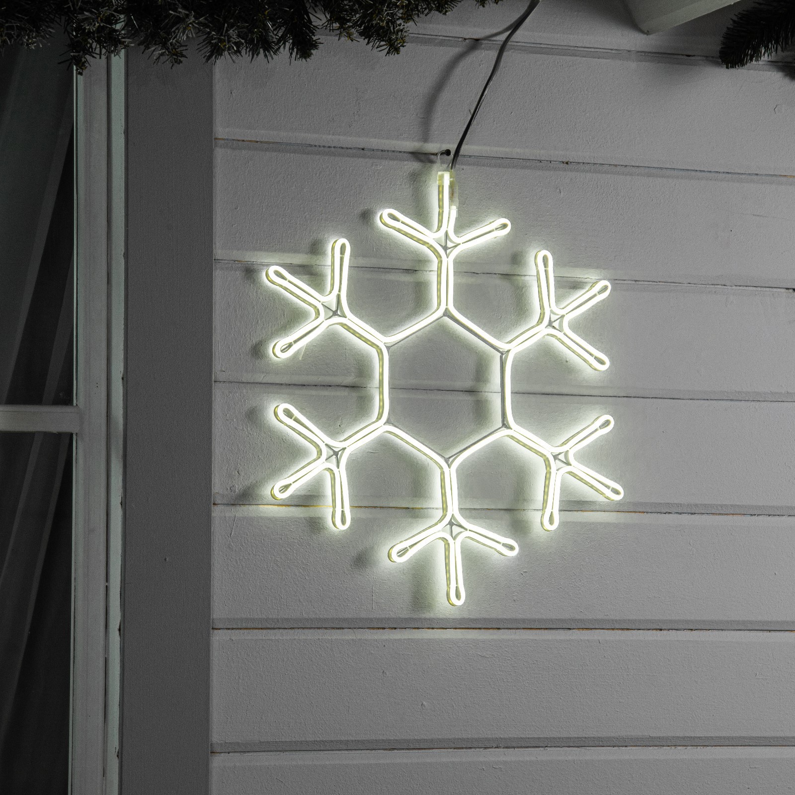 Неоновая фигура Luazon «Снежинка» 50 см 480 LED 220 В свечение белое - фото 1