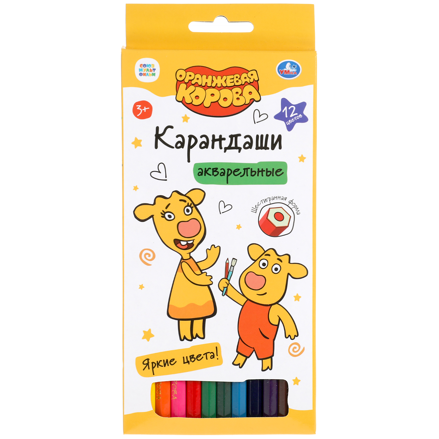 Карандаши акварельные УМка 12 шт. - фото 1