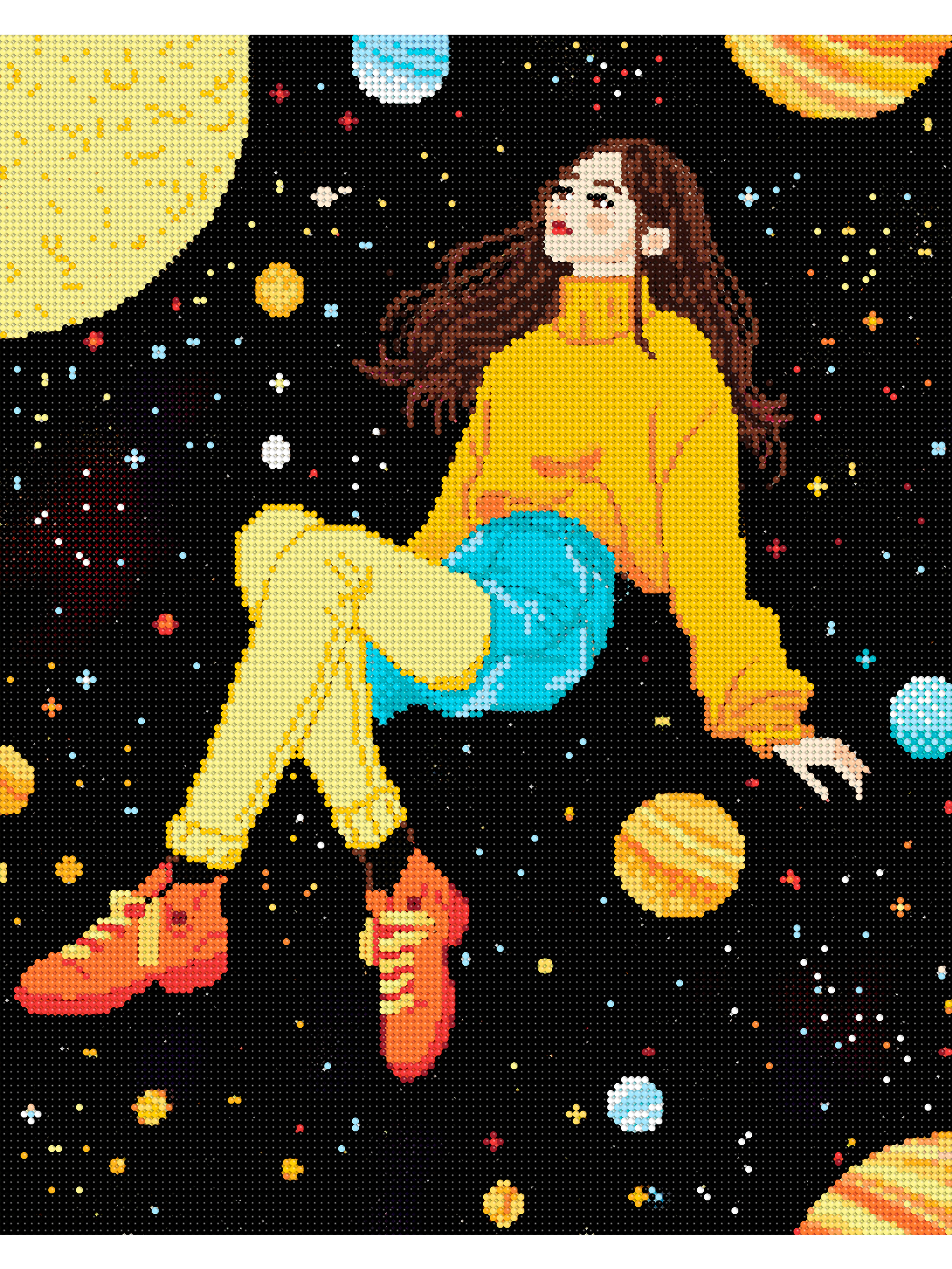 Алмазная мозаика Art sensation Девочка в космосе в ассортименте - фото 2