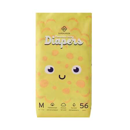 Подгузники SUPERGREEN Premium M 56 шт.