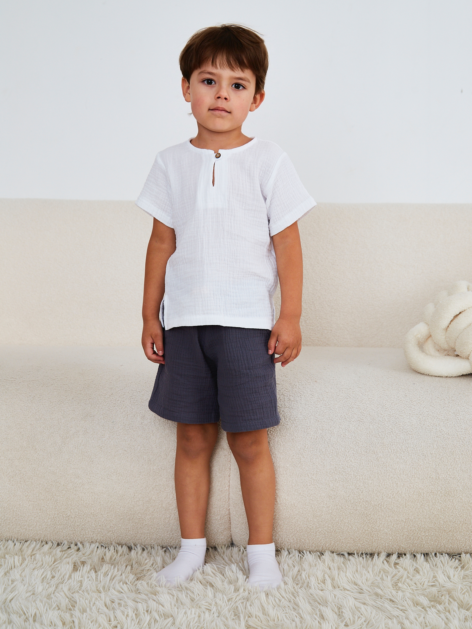 Шорты MOUN Шорты_муслин_темносерый - фото 8