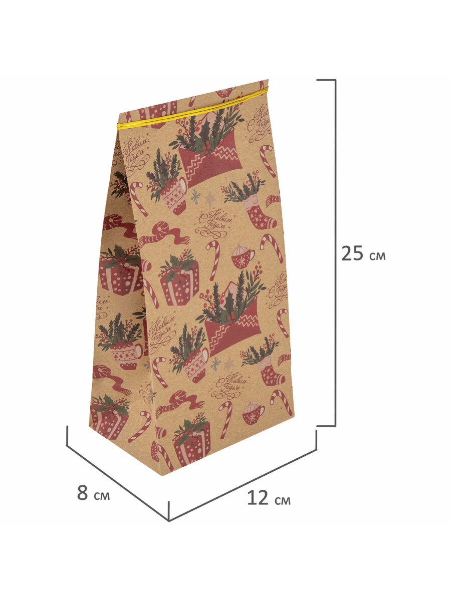 Пакет новогодний подарочный Золотая сказка набор 10 штуки - фото 7