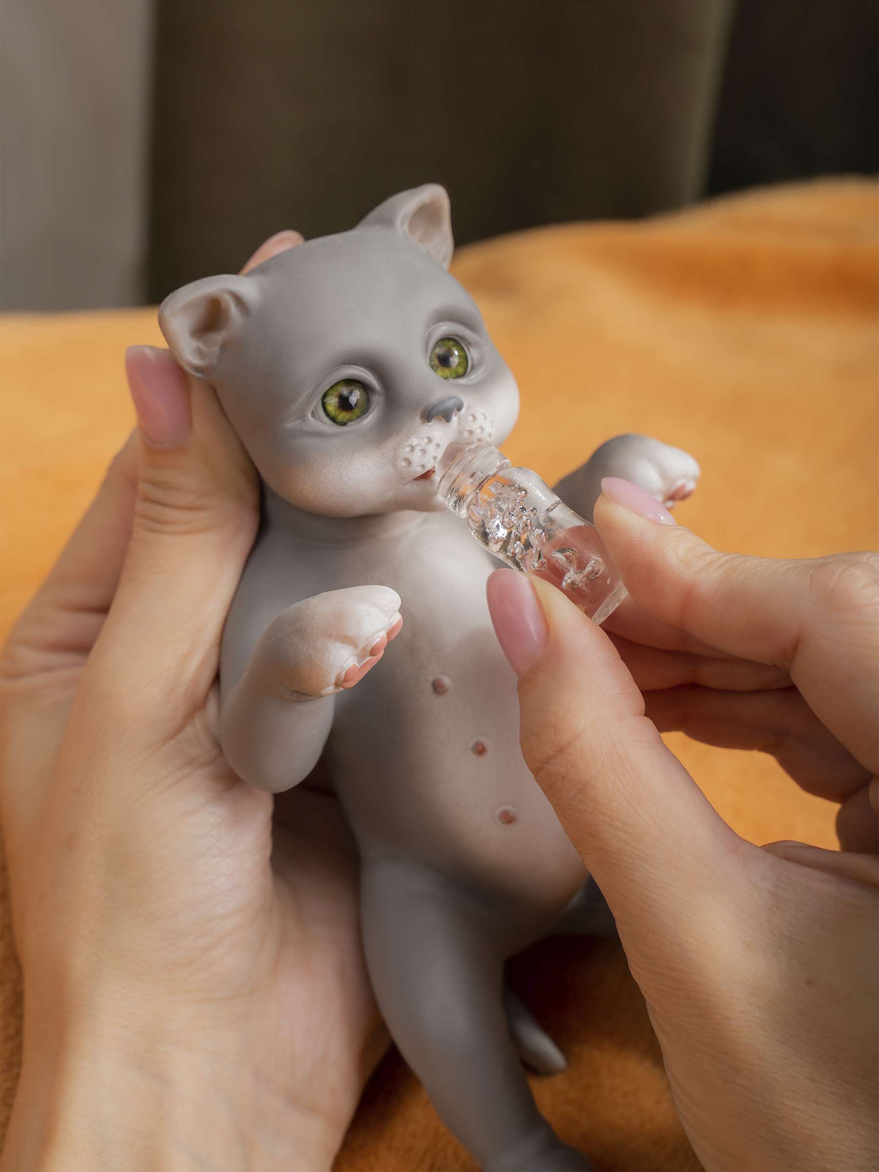 Кукла мини Magic Manufactory Magic Pets Кот реборн серый высота 19 см 4631175965861 - фото 18