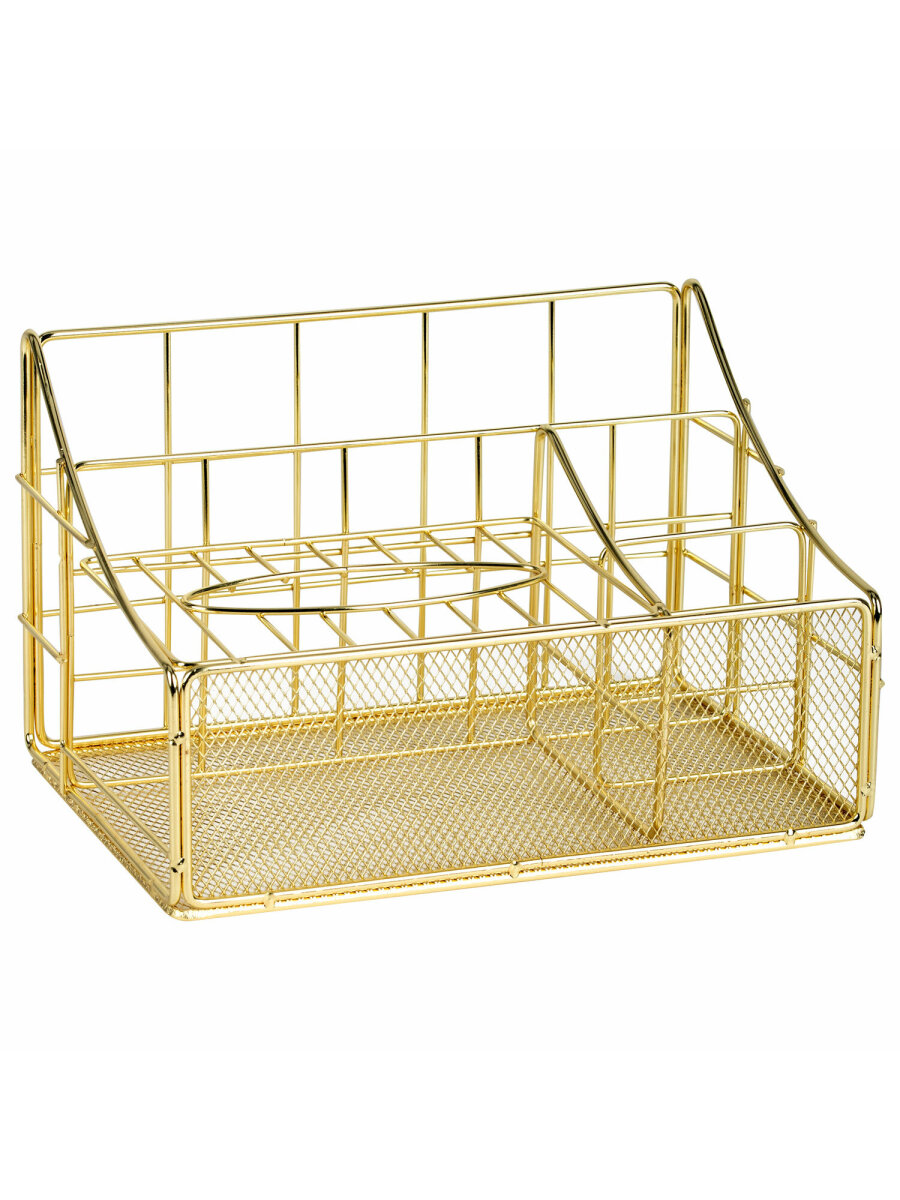 Органайзер для косметики и канцелярии MONTE VITA металлический настольный 4 секции - фото 2