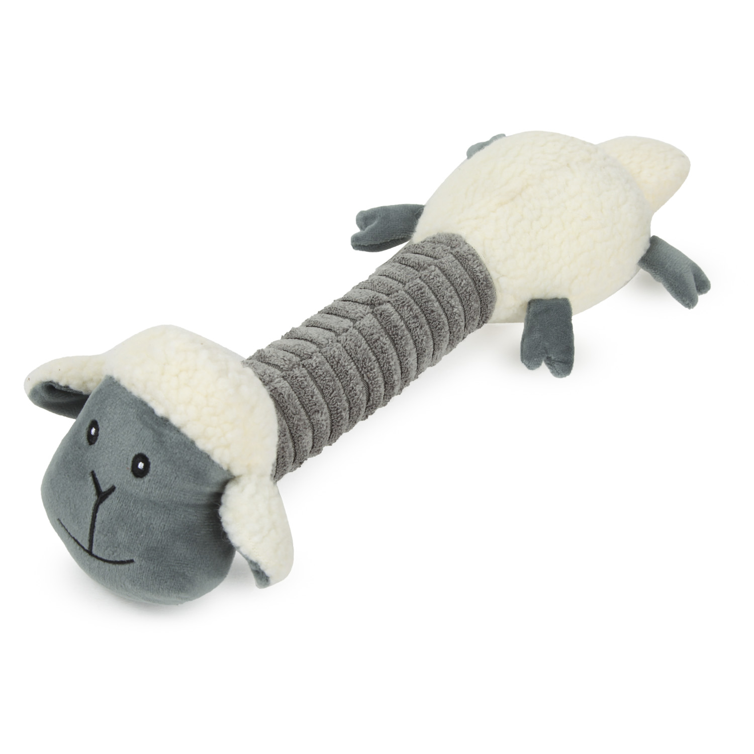 Игрушка для собак Barbaks Овечка-длинношей хрустит шуршит гудит 41*15.5см Серая - фото 1