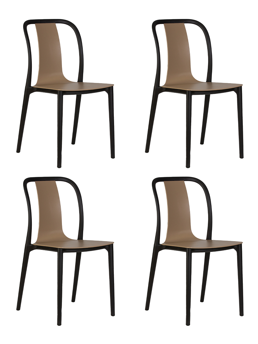 Изображение товара Набор 4 обеденных стульев DOBRIN ADAM черный бежевый стильный и прочный