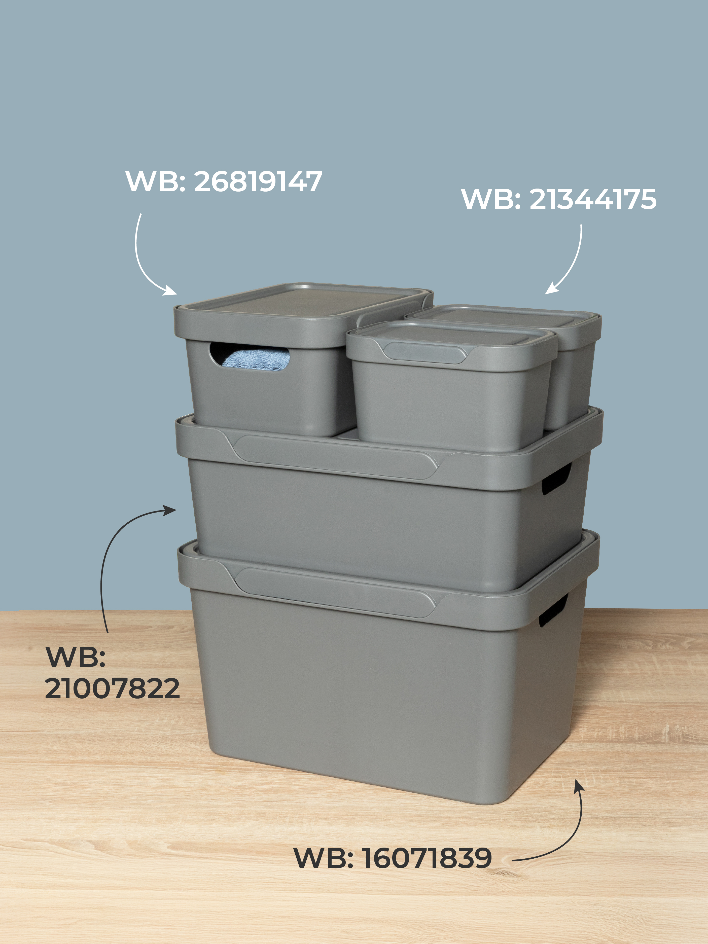 Коробка Econova с крышкой LUXE 4.6л серый - фото 3