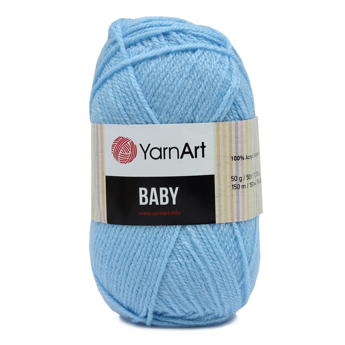 Пряжа для вязания YarnArt Baby 50 гр 150 м акрил мягкая детская 5 мотков 215 св.голубой - фото 6