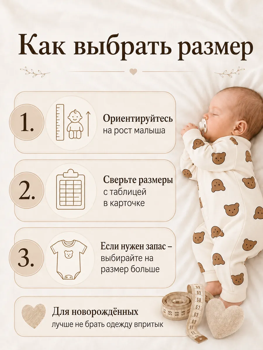 Комбинезон 2 шт Moya ta slip2_bear_buryj - фото 10