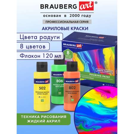 Краски акриловые Brauberg 8 цв.