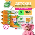 Влажные салфетки Свежая нота 5 упак. 72 шт.