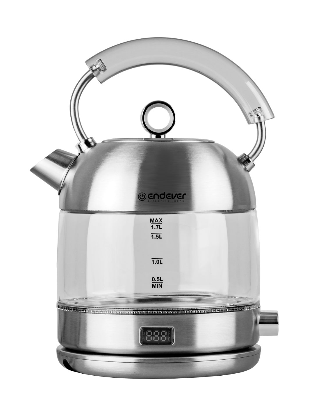 Чайник электрический ENDEVER SkyLine KR-368G 2200 Вт 1.7 л стекло сталь регулятор температуры стальной - фото 2