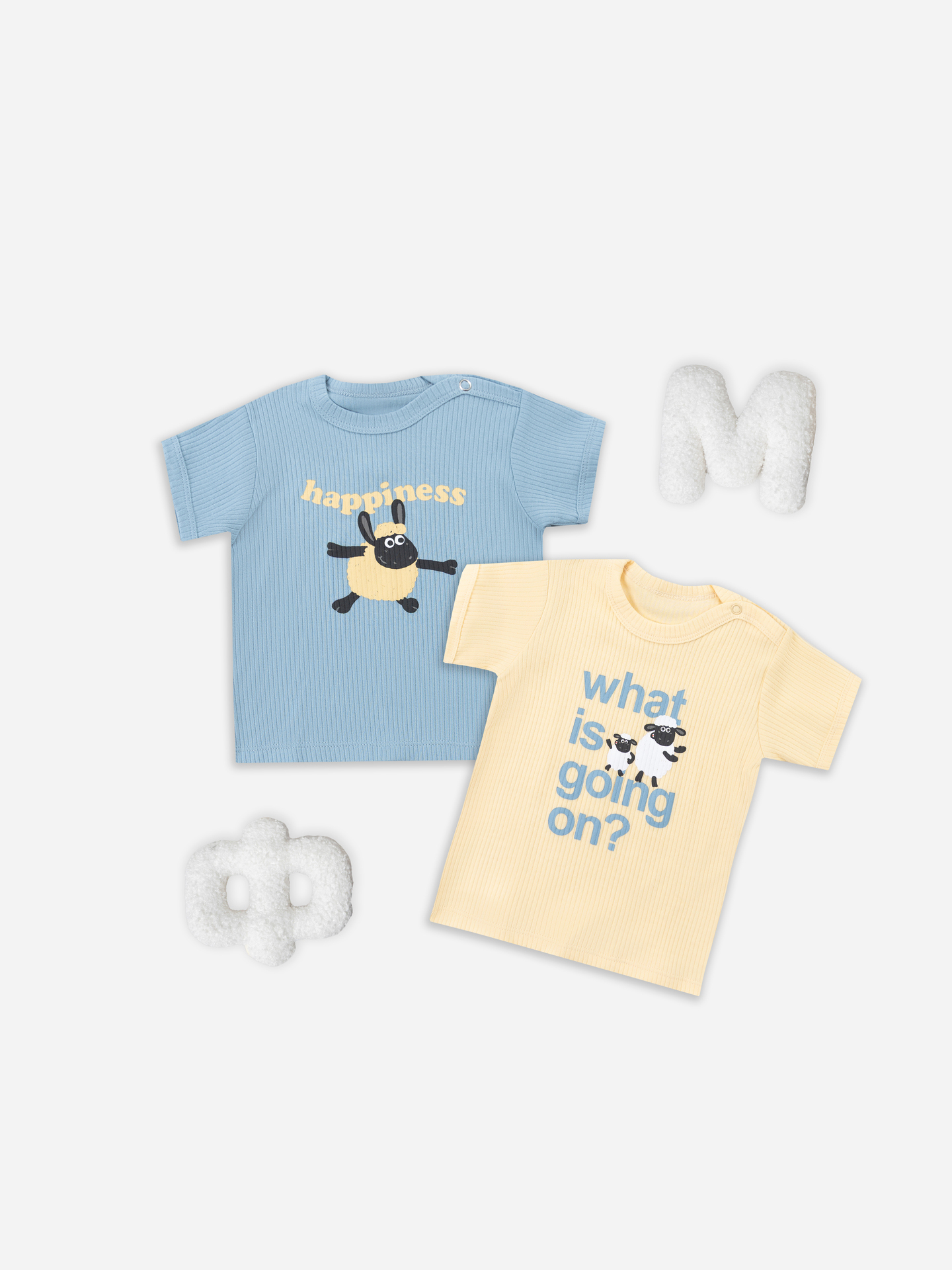 Футболка 2 шт Mark Formelle (Марк Формэль) 83108-2/абрикосовый щербет +голубой +печать - фото 1