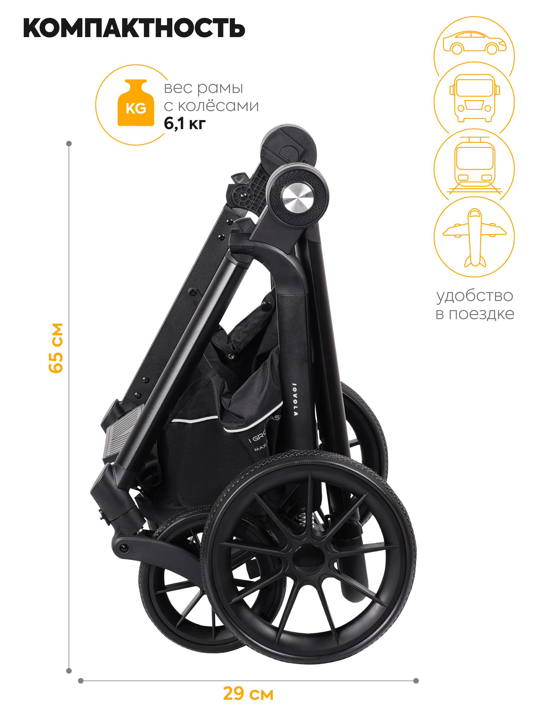 Коляска прогулочная JOVOLA Enigma всесезонная зеленый - фото 10