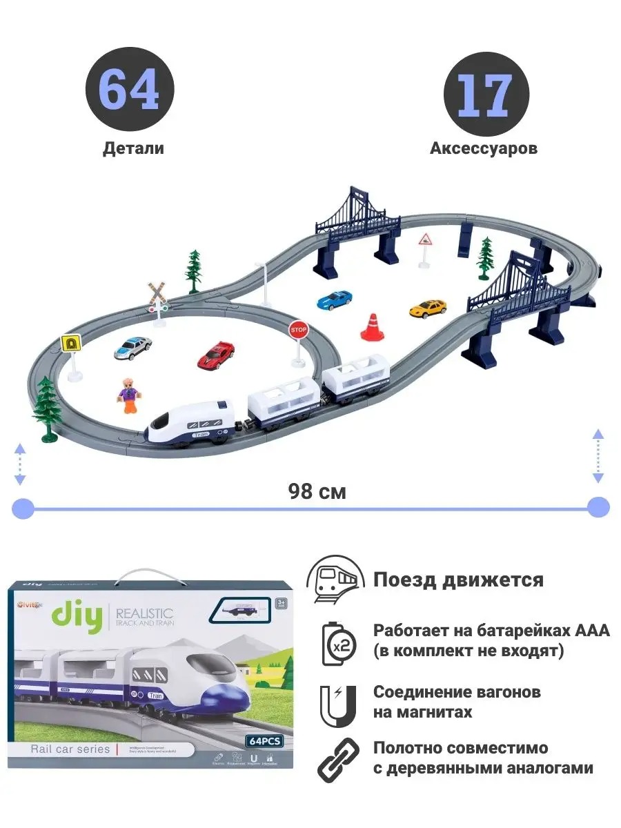 Набор железнодорожный Givito G201-011 - фото 11