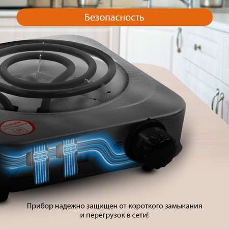 Плитка электрическая HOME ELEMENT HE-HP708 сталь
