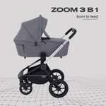 Коляска 3в1 MOWbaby Zoom new silver grey серый