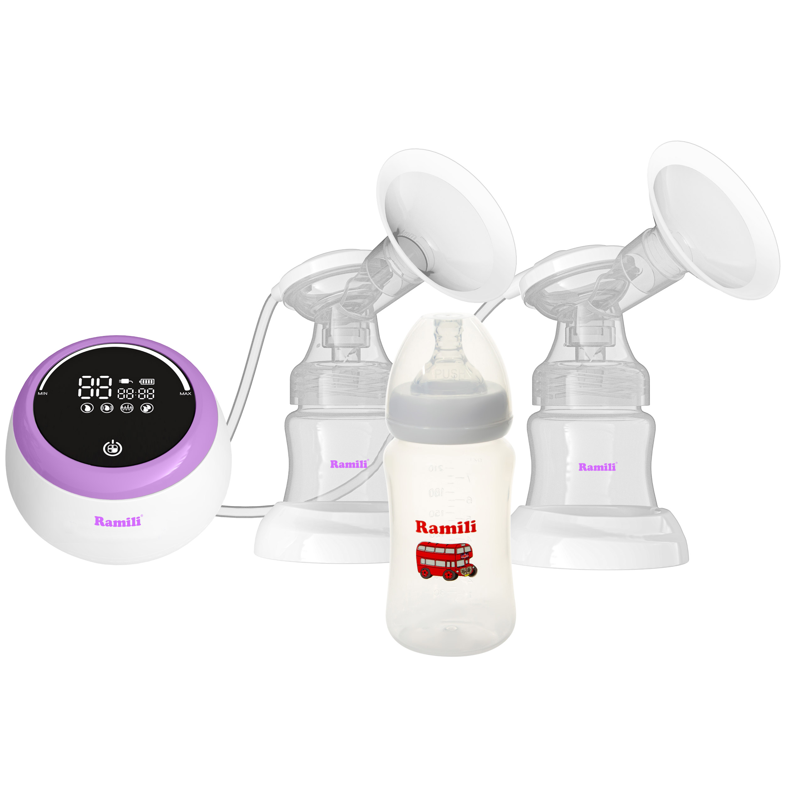 Молокоотсос Ramili Двойной SE450 с дополнительной бутылочкой 240ML - фото 3