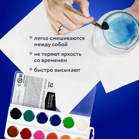Краски акварель Brauberg 12 цв.