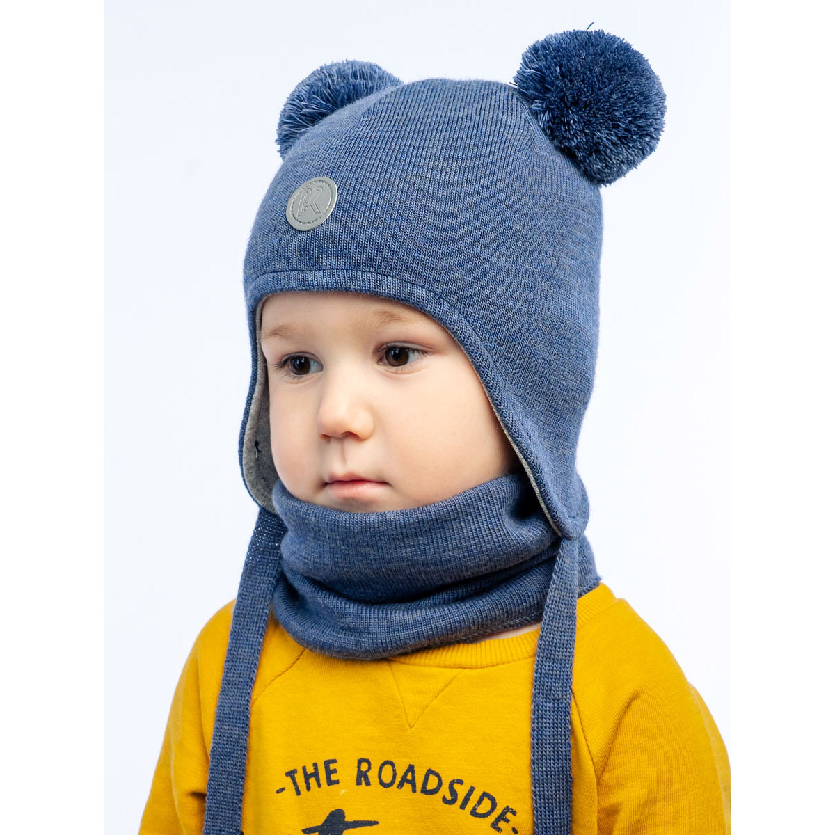 Шапка и снуд ПриКиндер U-Sp22529 цвет Джинса - фото 7
