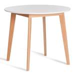 Стол обеденный нераскладной TETCHAIR BOSCO (Боско), 90х90 см, Белый/Натуральный