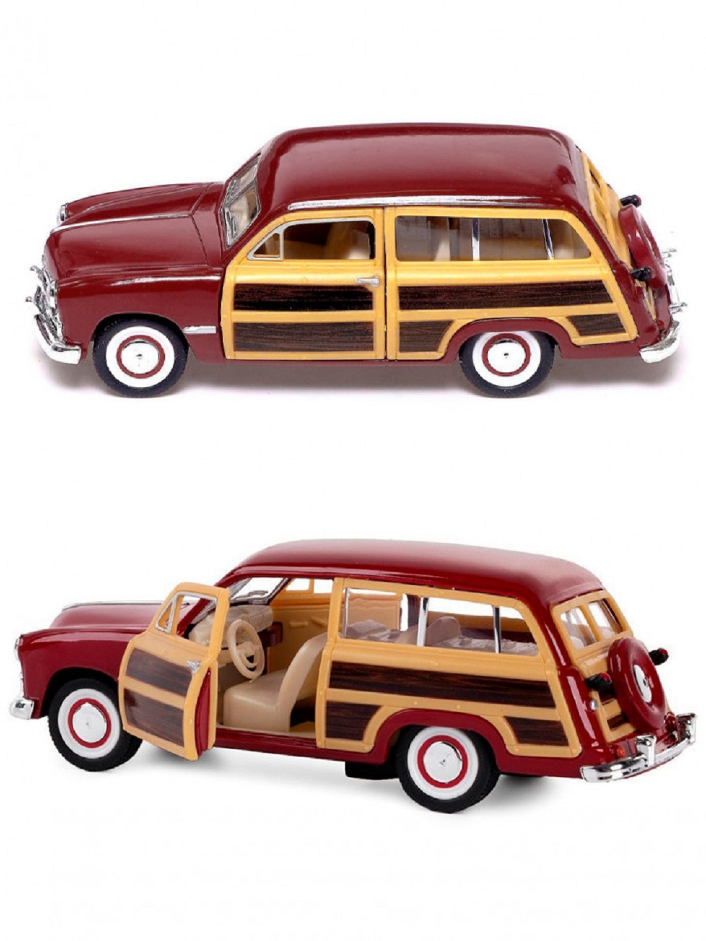 Автомобиль KINSMART Ford Woody Wagen 1949 красная 1:42 KT5402/2 - фото 1