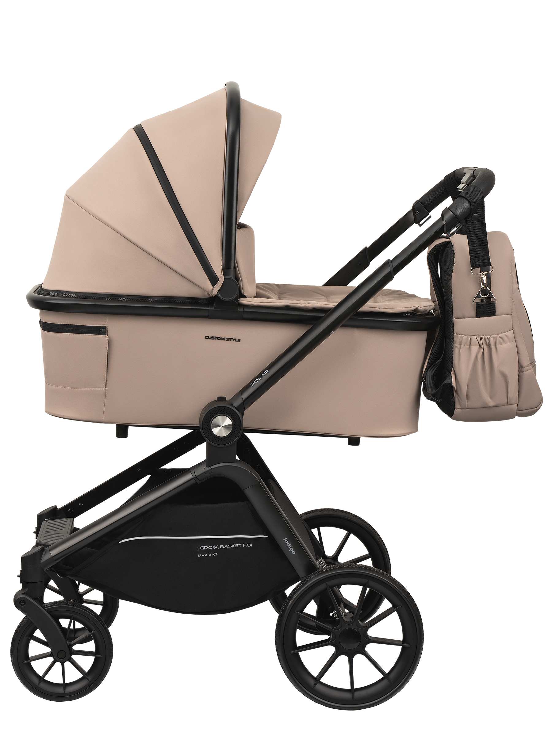 Коляска 2в1 Indigo Solar бежевый - фото 4