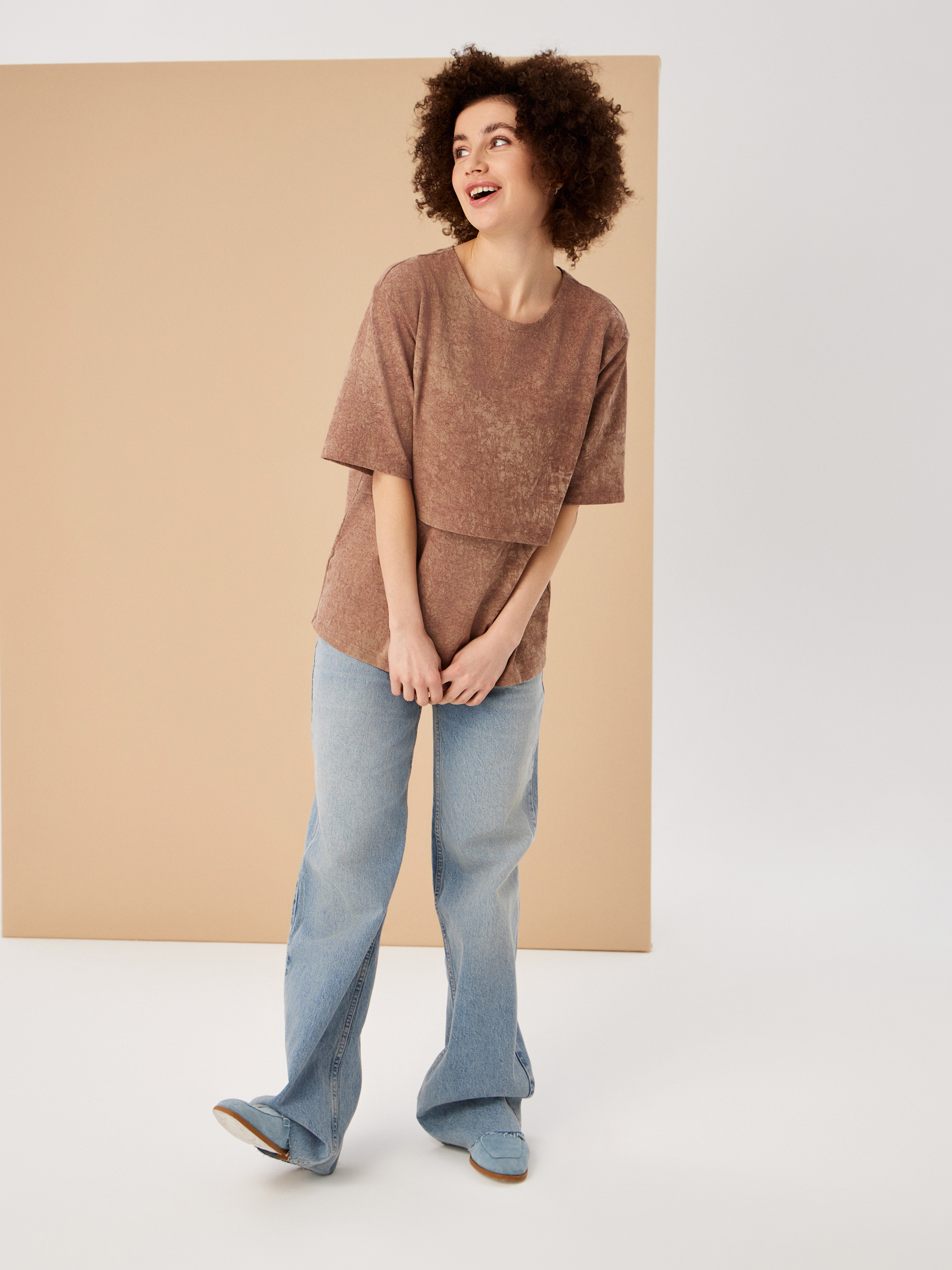 Футболка для кормящих Proud Mom ФВАР-0300-бежевый - фото 4