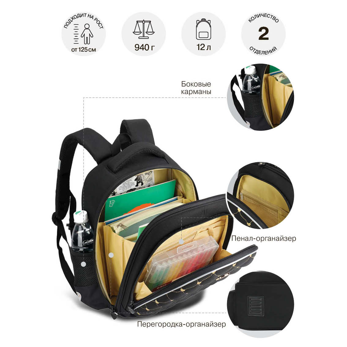 Ранец Grizzly Для девочки - фото 7