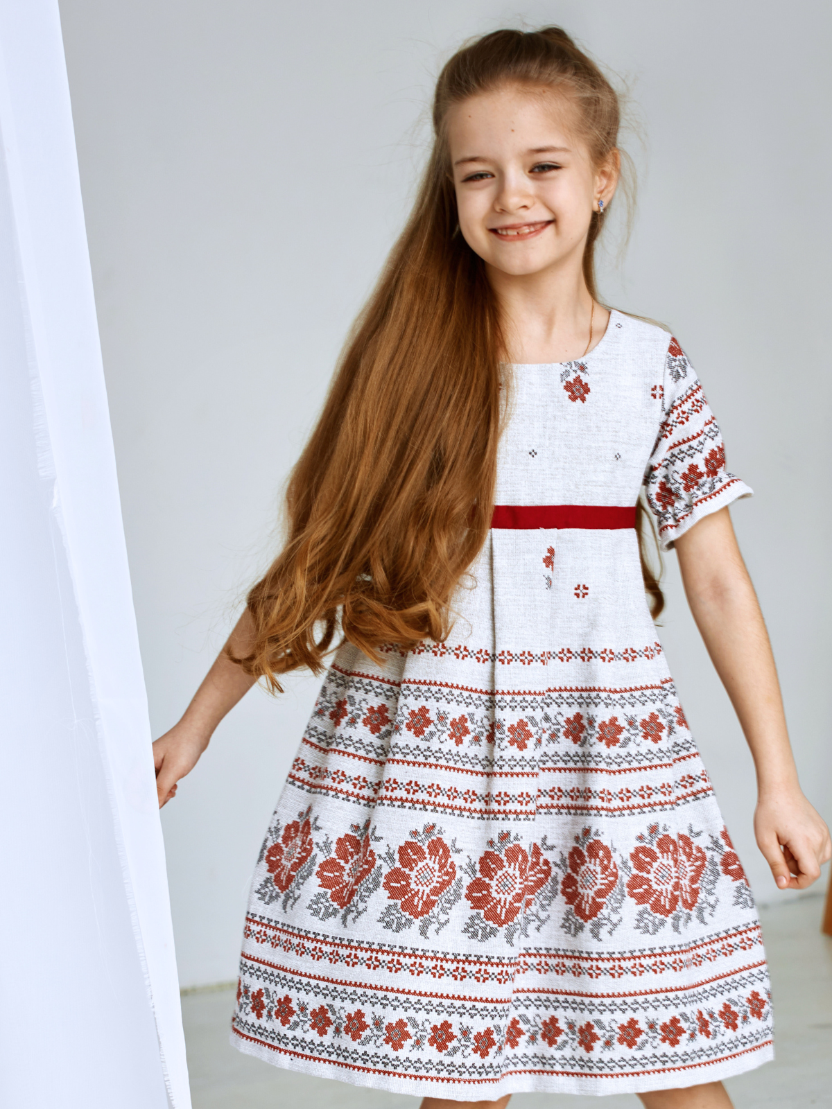 Платье MOUN платье_рогожка_р/ф_орнамент - фото 1