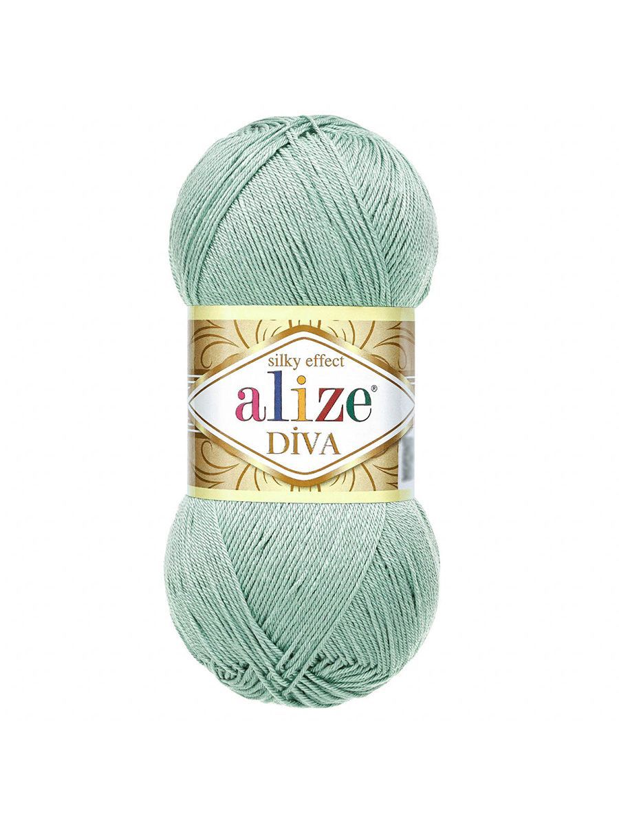 Пряжа Alize для вязания универсальная легкая Diva микрофибра 100 гр 350 м 5 мотков 463 мята - фото 4