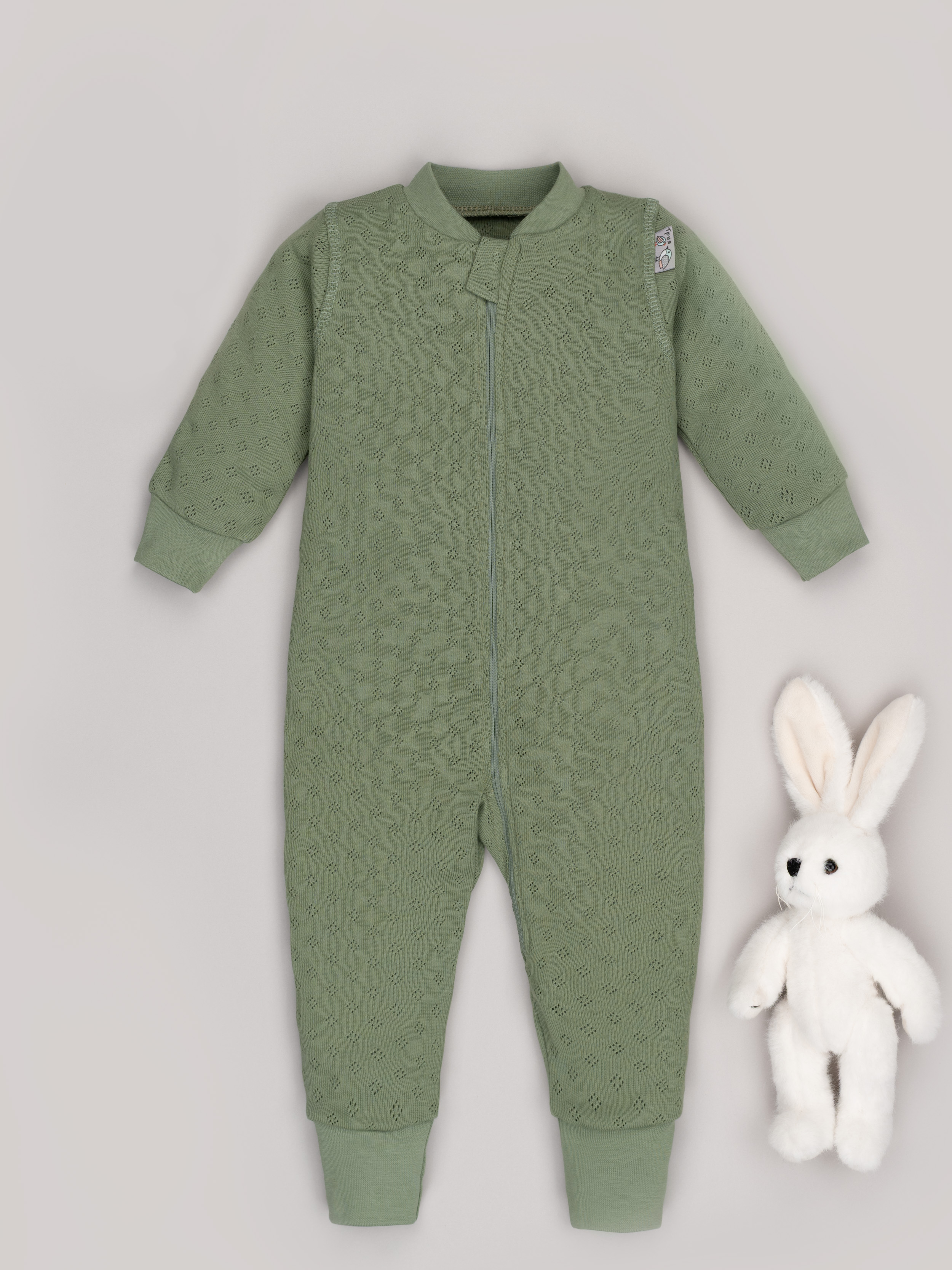 Комбинезон ТРИЯ 1022 ажурная рибана Soft песто - фото 1