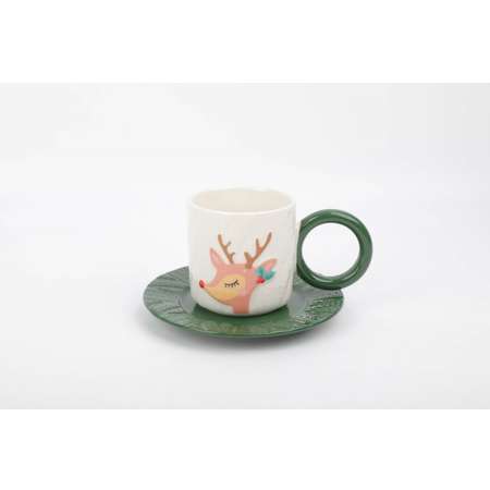 Кружка с блюдцем ё Олененок